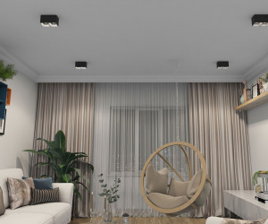 DK3085-BW+BK Светильник накладной IP 20, 10 Вт, GU5.3, LED, черно-белый/черный, пластик