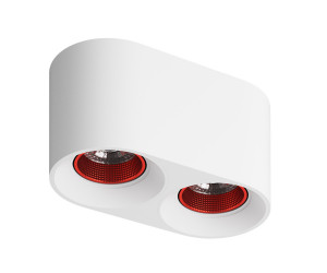 DK3096-WH+RD Светильник накладной IP 20, 10 Вт, GU5.3, LED, белый/красный, пластик