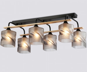 TR3033250/6 BK/WD черный/дерево E27/6 max 60W 580*340*245