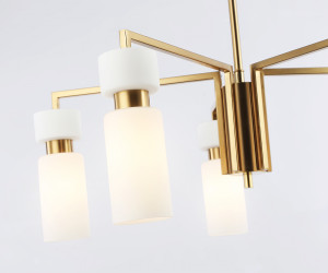 LH56124/5 BS/FR латунь/белый матовый E14*5 max 40W D605*350