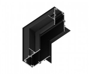 GL3363 BK черный коннектор угловой внутренний для встраиваемого шинопровода 85*85*H60