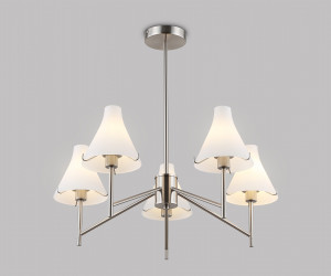 LH57123/5 SN/FR никель/белый матовый E14/5 max 40W D650*590