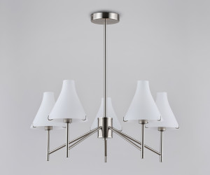 LH57123/5 SN/FR никель/белый матовый E14/5 max 40W D650*590