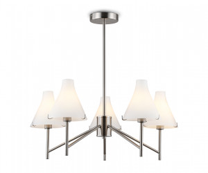 LH57123/5 SN/FR никель/белый матовый E14/5 max 40W D650*590