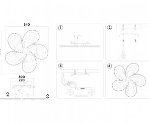 FA1703/5 WH/CH белый/хром 149W 3000K-6400K 540*540*90 (ПДУ РАДИО 2.4G)