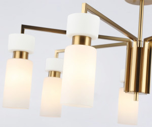 LH56126/7 BS/FR латунь/белый матовый E14*7 max 40W D705*350