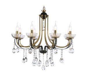 TR4953/8 BK/GD/CL черный/золото/прозрачный E14*8 max 40W D740*735