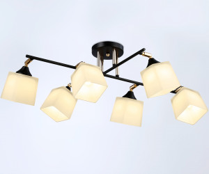 TR303089/6 BK/FGD/FR черный/золото/белый матовый E27/6 max 40W 800*580*250