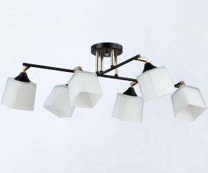 TR303089/6 BK/FGD/FR черный/золото/белый матовый E27/6 max 40W 800*580*250