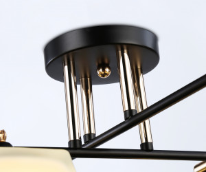 TR303089/6 BK/FGD/FR черный/золото/белый матовый E27/6 max 40W 800*580*250