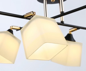 TR303089/6 BK/FGD/FR черный/золото/белый матовый E27/6 max 40W 800*580*250