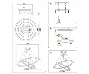 FA4361/3 BK черный 145W 3000K/4200K/6400K D770*800 (ПДУ РАДИО 2.4G)