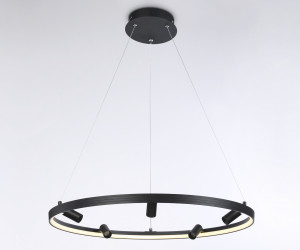 FL5289/1+5 BK черный 72W 3000K/4200K/6400K+4200K D700*1200 (ПДУ ИК)