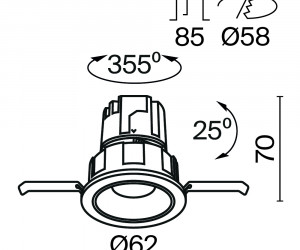 Встраиваемый светильник Technical DL057-7W3K-W
