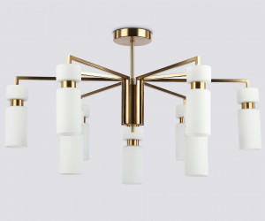 LH56128/9 BS/FR латунь/белый матовый E14*9 max 40W D765*440