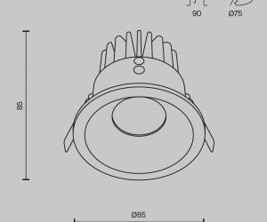 Встраиваемый светильник Technical DL034-01-12W2.7K-W