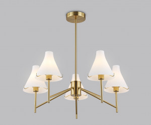 LH57133/5 BS/FR латунь/белый матовый E14/5 max 40W D650*590