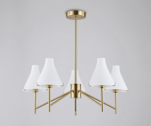 LH57133/5 BS/FR латунь/белый матовый E14/5 max 40W D650*590