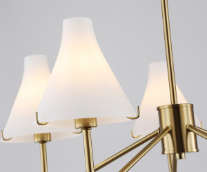 LH57133/5 BS/FR латунь/белый матовый E14/5 max 40W D650*590