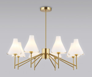 LH57135/8 BS/FR латунь/белый матовый E14/8 max 40W D800*650