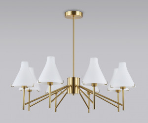 LH57135/8 BS/FR латунь/белый матовый E14/8 max 40W D800*650