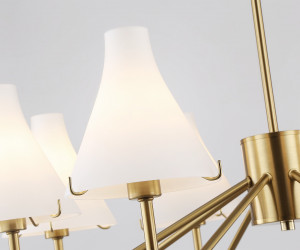 LH57135/8 BS/FR латунь/белый матовый E14/8 max 40W D800*650