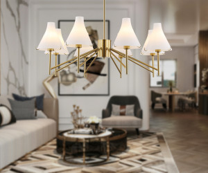 LH57135/8 BS/FR латунь/белый матовый E14/8 max 40W D800*650