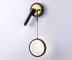 FL51652/1+1 BK/GD черный/золото 10W 4200K 500*227*90