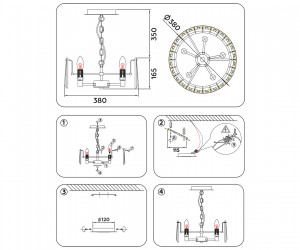 TR5167 GD/CL золото/прозрачный E14/5 max 40W D380*515