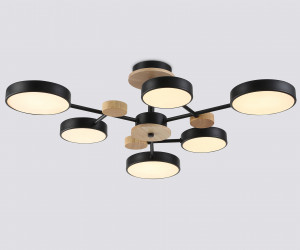 FL4863/6 BK/WD черный/дерево 90W 3000-6000K D750*180 (без ПДУ)