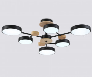 FL4863/6 BK/WD черный/дерево 90W 3000-6000K D750*180 (без ПДУ)