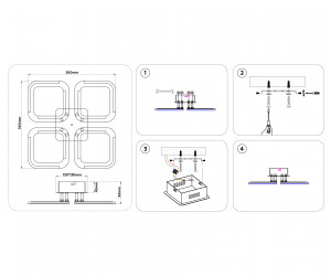 FA8947/4 WH белый 38W 3000-6000K 360*360*92 (ПДУ ИК)