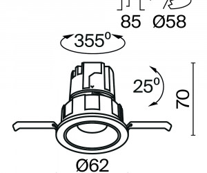 Встраиваемый светильник Technical DL057-7W4K-W