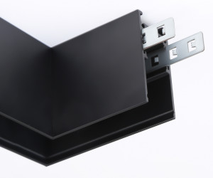 GL3372 BK черный коннектор угловой для накладного шинопровода 85*85*H53.7