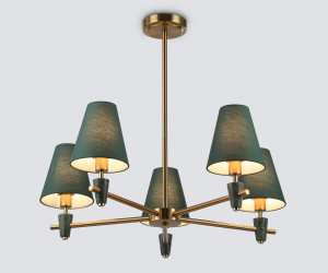 LH75051/5 BS/GN латунь/зеленый E14*5 max 40W D700*580