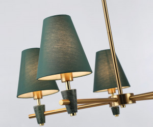 LH75051/5 BS/GN латунь/зеленый E14*5 max 40W D700*580