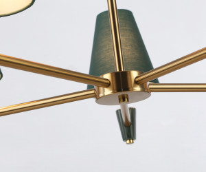 LH75051/5 BS/GN латунь/зеленый E14*5 max 40W D700*580