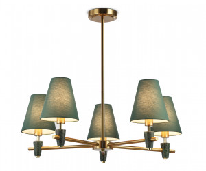 LH75051/5 BS/GN латунь/зеленый E14*5 max 40W D700*580