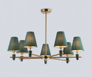 LH75053/7 BS/GN латунь/зеленый E14*7 max 40W D840*580