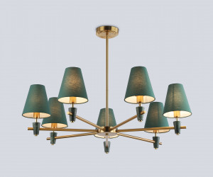 LH75053/7 BS/GN латунь/зеленый E14*7 max 40W D840*580