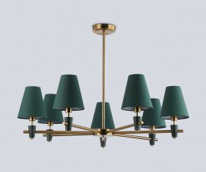LH75053/7 BS/GN латунь/зеленый E14*7 max 40W D840*580