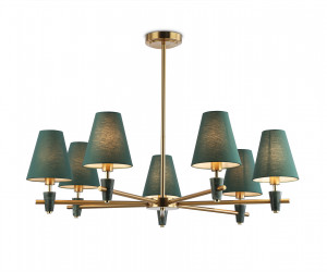 LH75053/7 BS/GN латунь/зеленый E14*7 max 40W D840*580
