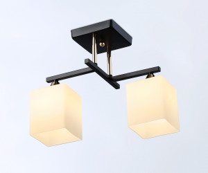 TR303112/2 BK/FGD/FR черный/золото/белый матовый E27/2 max 40W 360*190*290