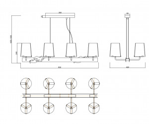 Подвесной светильник Maytoni MOD040PL-08CH