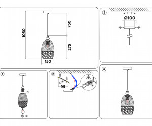 TR3622 CH/CL хром/прозрачный E27 max 40W D150*1050