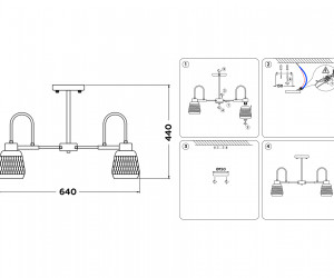 TR8002/5 SB/BK бронза/черный E27 max 40W D640*440