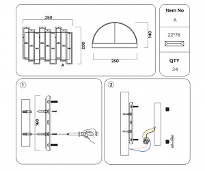 TR5056 CH/BK хром/черный E14/2 max 40W 250*200*140