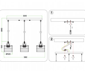 TR8072/3 WH белый E27*3 max 40W 582*120*1040