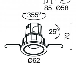 Встраиваемый светильник Technical DL057-7W4K-B
