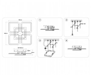 FA8949/4+1 WH белый 78W 3000-6000K 485*485*115 (ПДУ ИК)